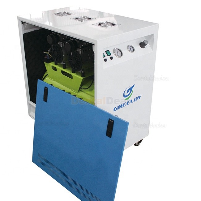 Greeloy&reg; GA-82X 1600W/2HP Silent Dental Oilless Air Compressor with Silent Cabinet